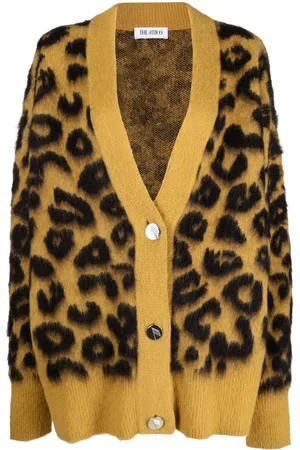 The Attico Leopardmønstret intarsia-strikket trøje