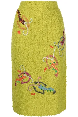 YANYAN KNITS Mellemlang Shrimp bouclé-nederdel