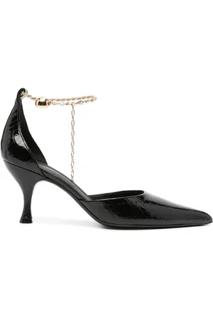 Salvatore Ferragamo 80mm læderpumps med indgraveret logo