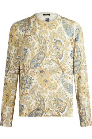 Etro Intarsiastrikket blomstret trøje