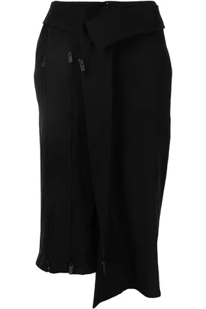 YOHJI YAMAMOTO Asymmetrisk nederdel med lynlåsdetalje