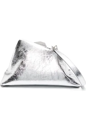 The Attico Metallisk Day Off clutch i læder