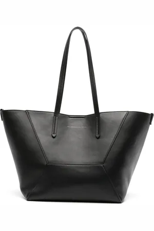 Brunello Cucinelli Tote i læder med logo-prægning
