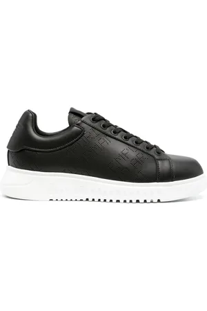 Emporio Armani Perforerede Icon sneakers i læder med logo