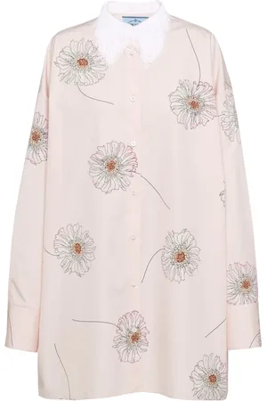 Prada Skjortekjole i poplin med tryk