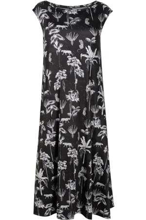 Lygia & Nanny Midi kjole med botanisk tryk