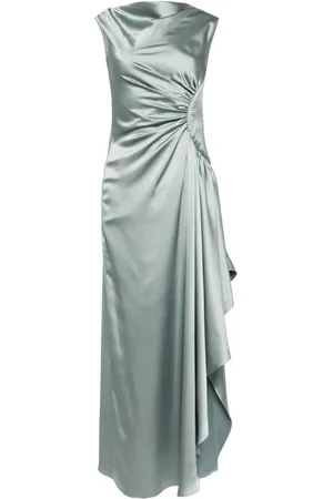 Amsale Asymmetrisk draperet kjole i satin