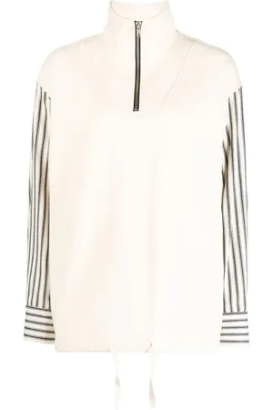 GOEN.J Sweatshirt med stribede ærmer i poplin
