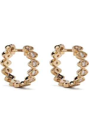 Sydney Evan Evil Eye huggie-hoopøreringe i 14 karat guld med diamanter