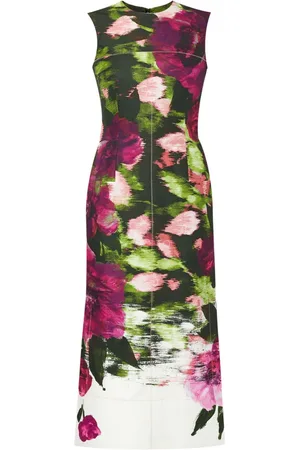 Erdem Mellemlang pencil-kjole med blomstertryk