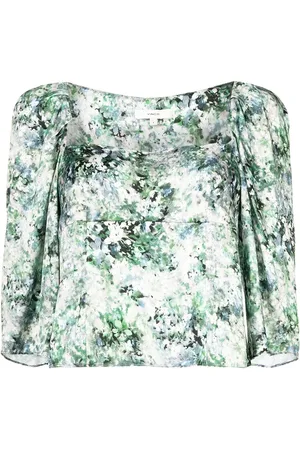 Vince Blomstret bluse med firkantet hals