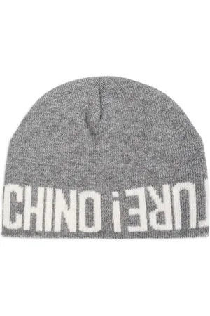 Moschino Strikket hue med intarsia-logo