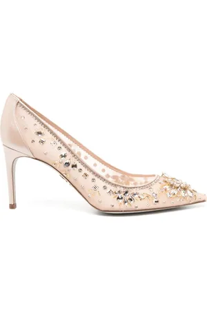RENE CAOVILLA 80 mm pumps med krystaludsmykning