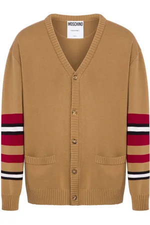 Moschino Cardigan i jomfru-uld med stribet kant
