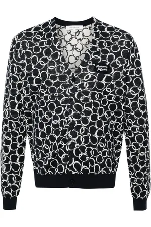 Maison Kitsuné Cardigan med abstrakt blomstertryk
