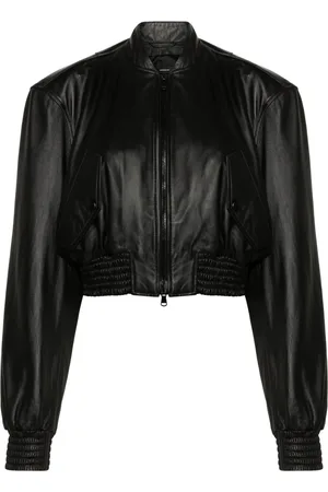 WARDROBE.NYC Cropped bomberjakke i læder