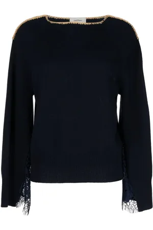 Onefifteen Sweatshirt med blomster-blondedetalje