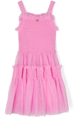 Twin-Set Smocked kjole i tyl