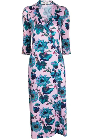 Diane von Furstenberg Kjole i silke med blomstertryk
