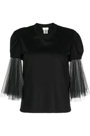 NOIR KEI NINOMIYA T-shirt med tyl-ærmer