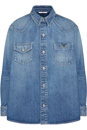 VALENTINO GARAVANI Denimskjorte med V-plade