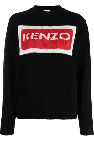 Kenzo Paris trøje med intarsiastrikket logo
