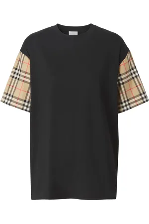 Burberry T-shirt med vintage-ternede ærmer