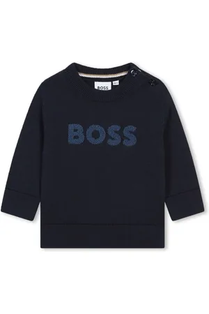HUGO BOSS Trøje med frotté-stof og logo