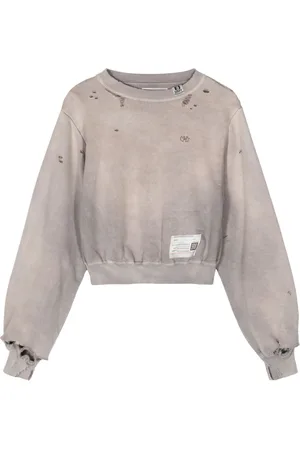 Maison Mihara Yasuhiro Sweatshirt i bomuld med slitageeffekt