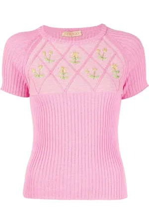 CORMIO Top med broderede blomster
