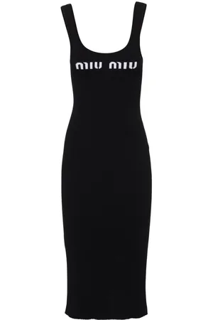Miu Miu Kjole med logotryk og åben ryg