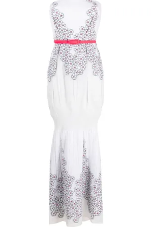 GEMY MAALOUF Kjole med blomsterapplikationer og off-shoulder-snit