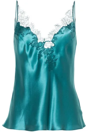 CARINE GILSON Camisole-top i silke med V-hals