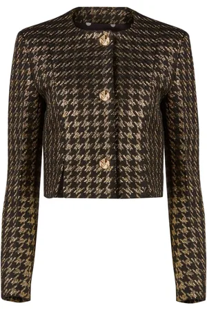 Nina Ricci Cropped houndstooth-mønstret jakke