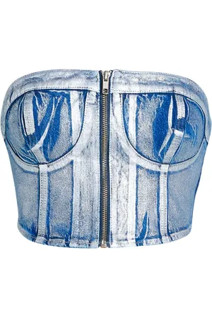 Karl Lagerfeld Bustier-top i denim med KLJ-applikation