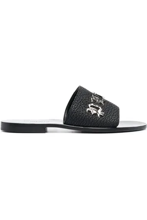 Philipp Plein Læderloafers med logo-bogstav