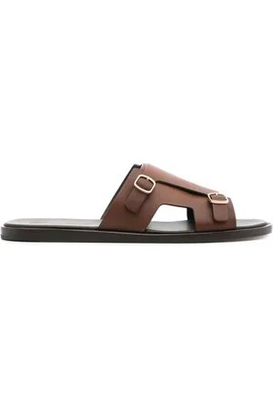 santoni Lædersandaler med dobbelt spænde