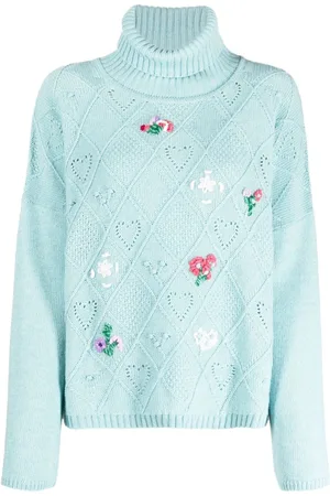 Twin-Set X Marco Rambaldi trøje med blomster-broderi og rullekrave