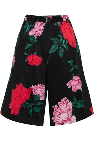 YOHJI YAMAMOTO Shorts med brede ben og blomstertryk