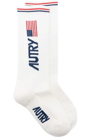 Autry Strikkede strømper med intarsia-logo