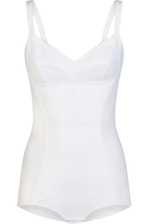 Dolce & Gabbana Blomstret blonde-body i korsetstil