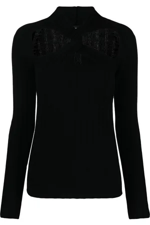 VERSACE Ribstrikket trøje med snoet detalje