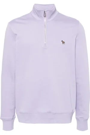 Paul Smith Sweatshirt med zebramærke og kort lynlås
