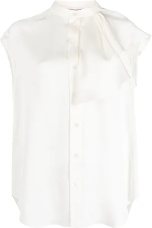 Alexander McQueen ærmeløs bluse med flæser