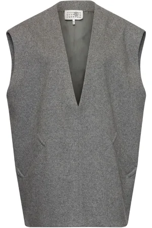 Maison Margiela Filtet vest med meleret effekt