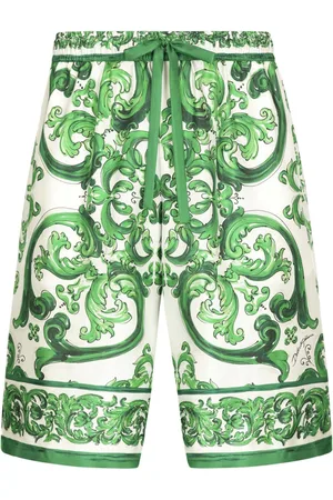 Dolce & Gabbana Silkeshorts med majolica-tryk