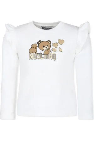 Moschino Sweatshirt med logotryk og frynser på skuldrene
