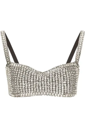 Dolce & Gabbana Cropped KIM DOLCE&GABBANA top med rhinstenudsmykning