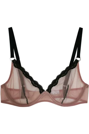FLEUR DU MAL Gennemsigtig tyl-bh i denim