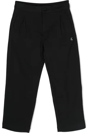 Calvin Klein Plisserede bukser med lige ben og logomærke